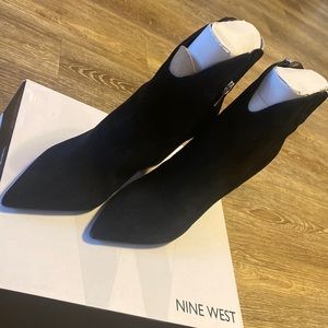 BRAND NEW BLACK SUEDE BLOCKED HEEL BOOTS